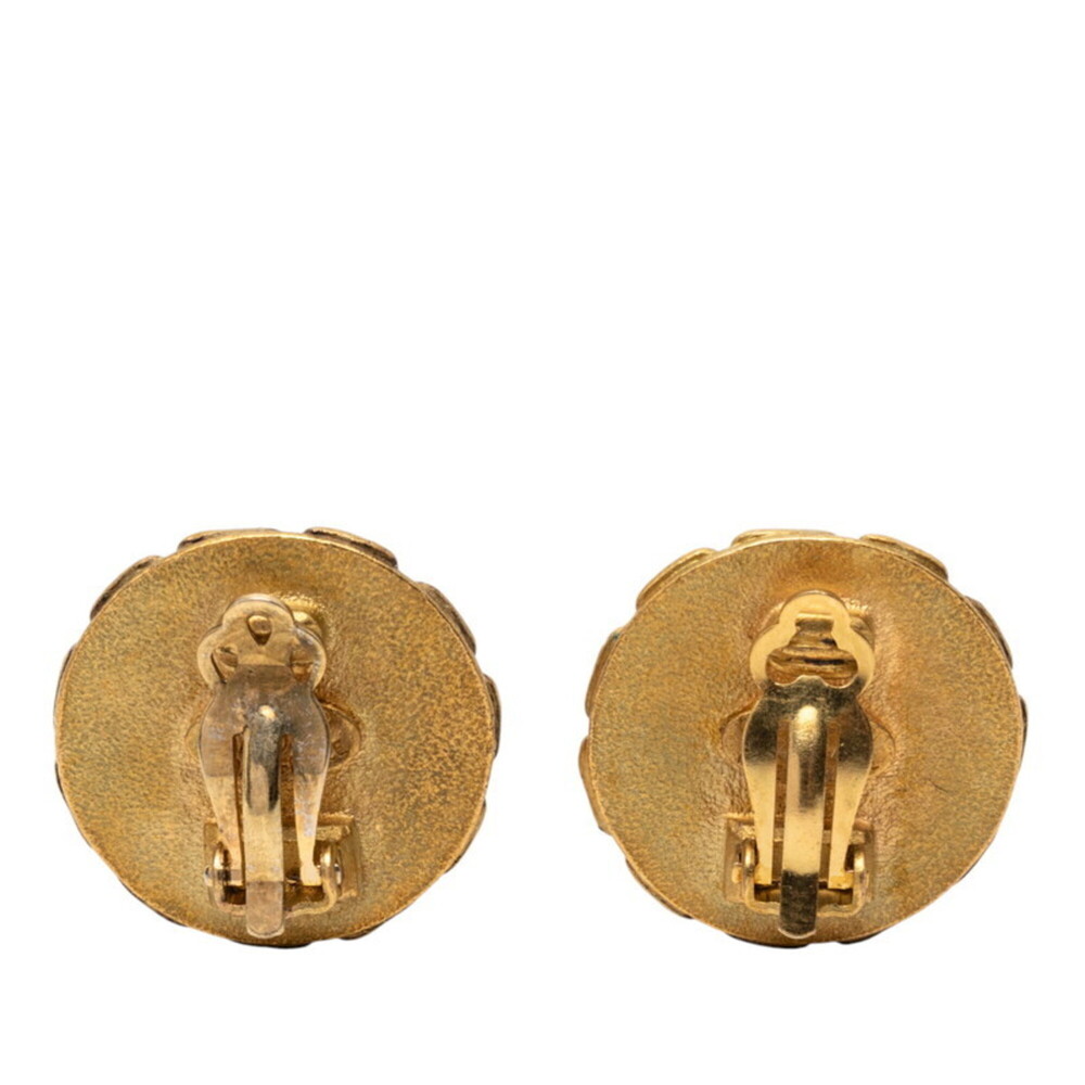 CHANEL Authentic Gold Logo Earrings - Picture 2 of 3